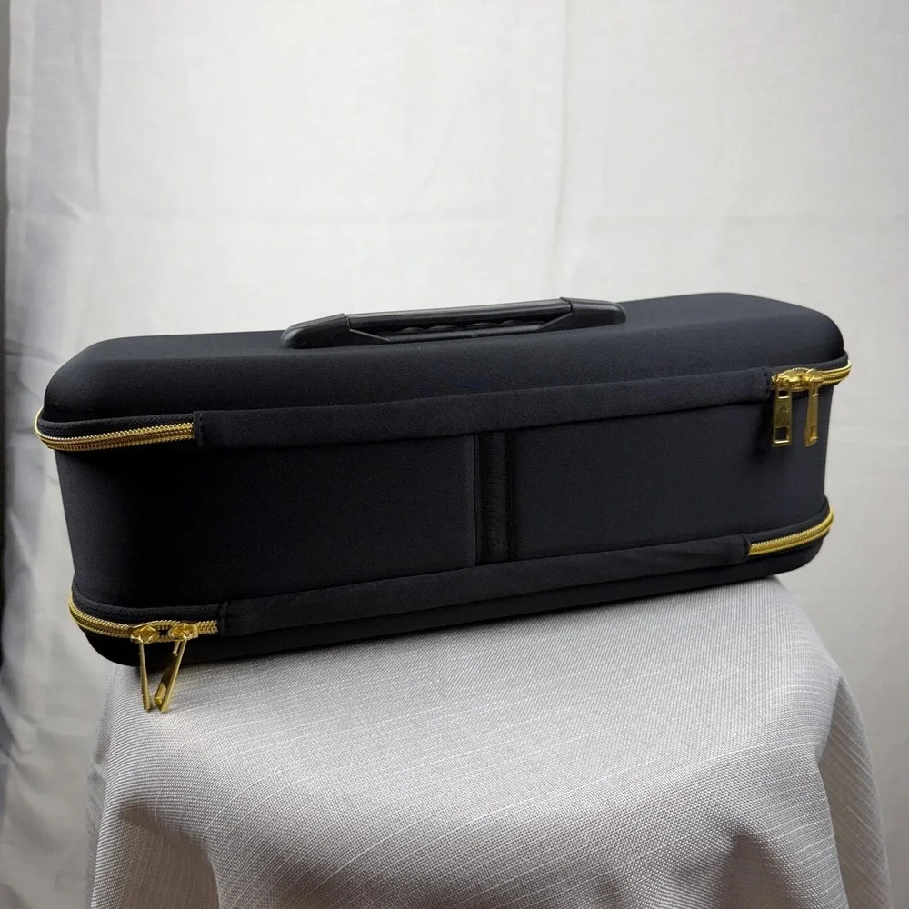 LUX Black Hard Shell Travel Case Organizer Bag Hairdryer Hot‎ Tools Storage